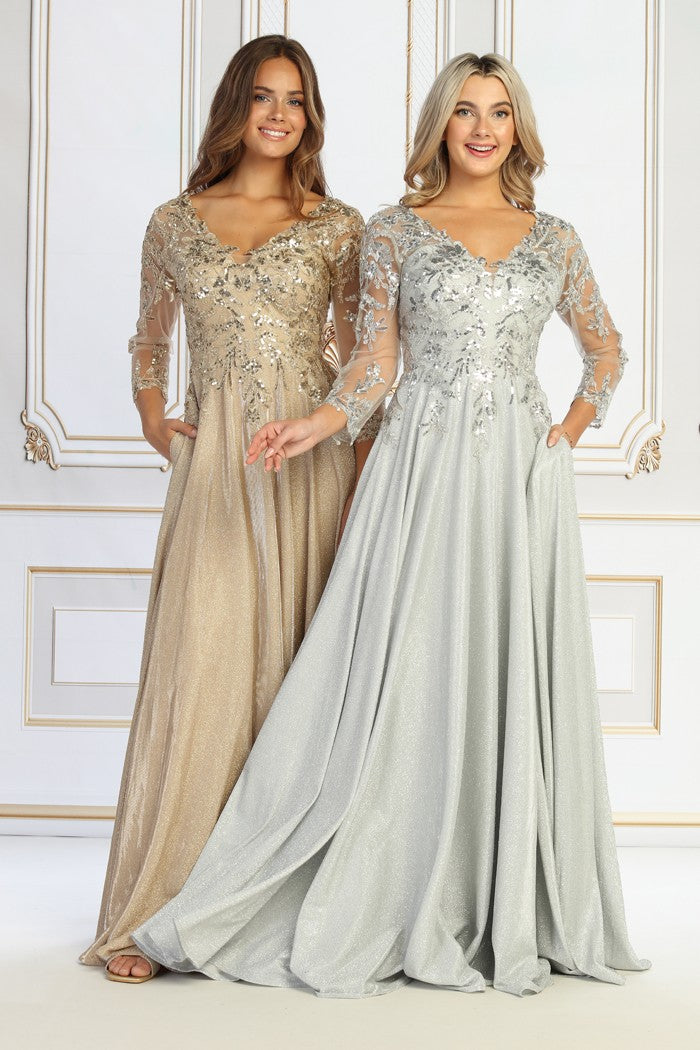 Beaded Lace Evening Gown by Cindy 50509