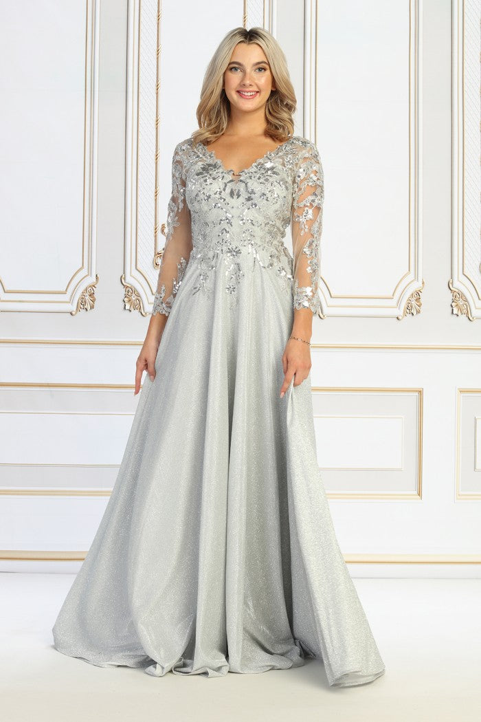 Beaded Lace Evening Gown by Cindy 50509