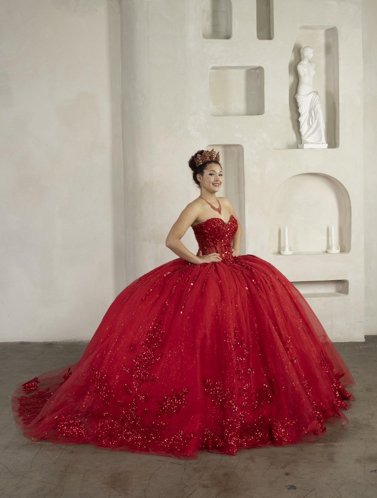 Strapless Glitter Tulle Ball Gown by SNKDRESS CC -30044348