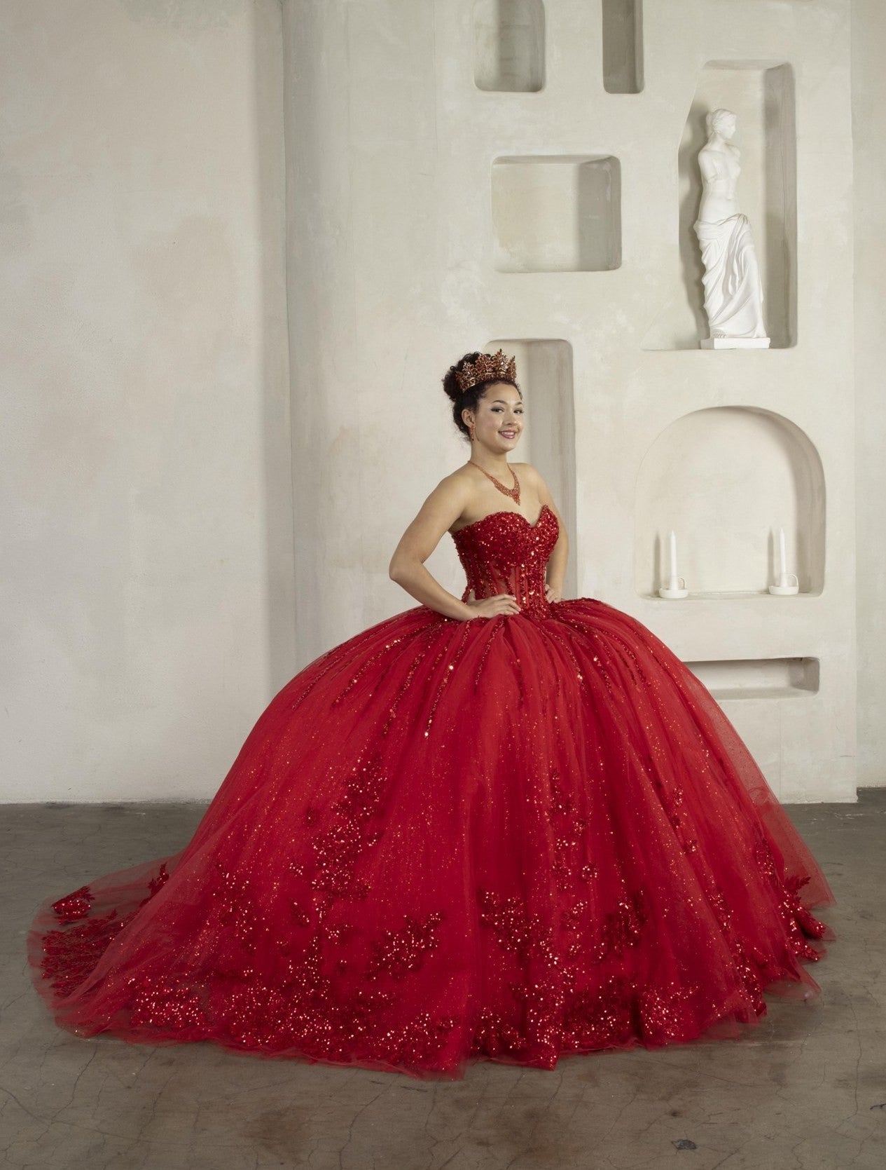 Strapless Glitter Tulle Ball Gown by SNKDRESS CC -30044348