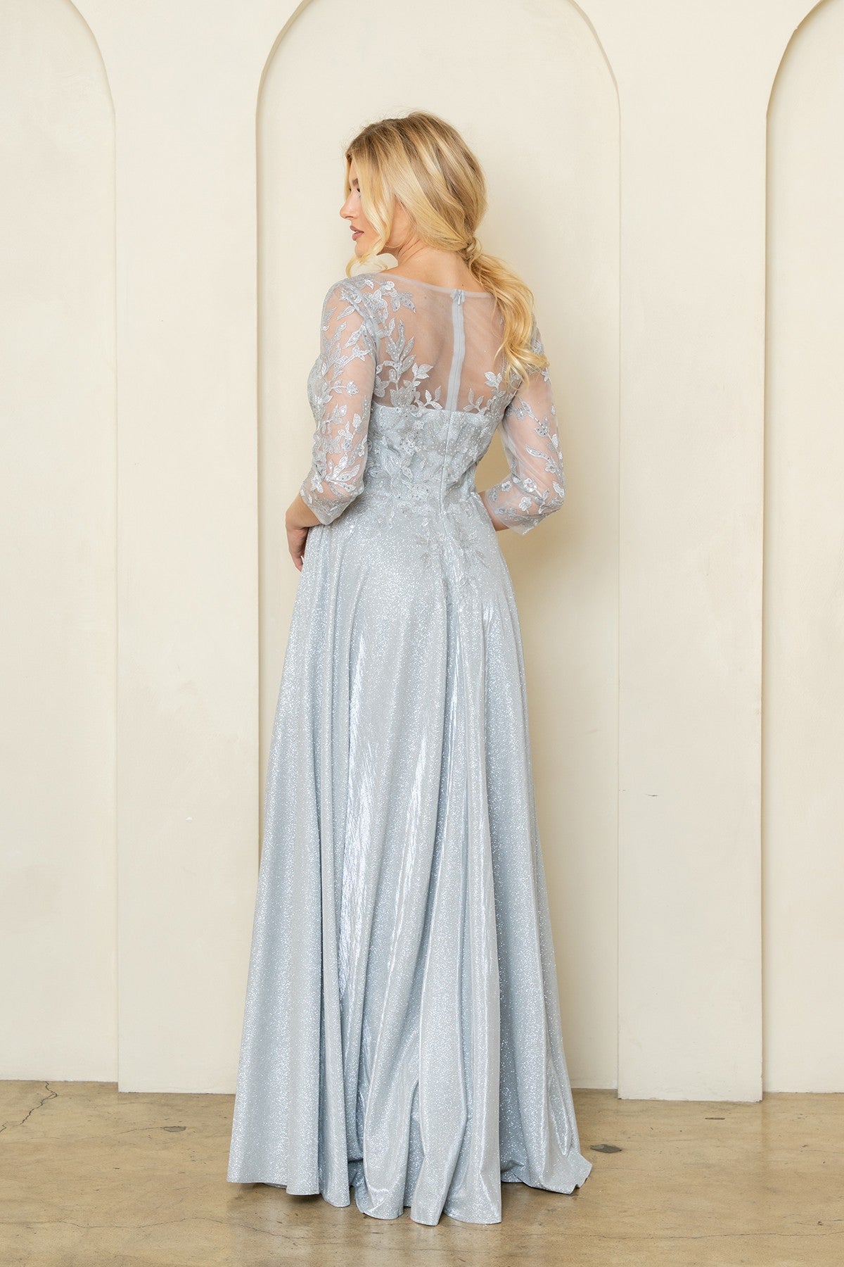 Metallic A-Line Gown with Pockets by Eva Collection 530297