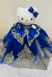 Adorable Hello Kitty plush doll for quinceañera party.ROYAL AND GOLD 