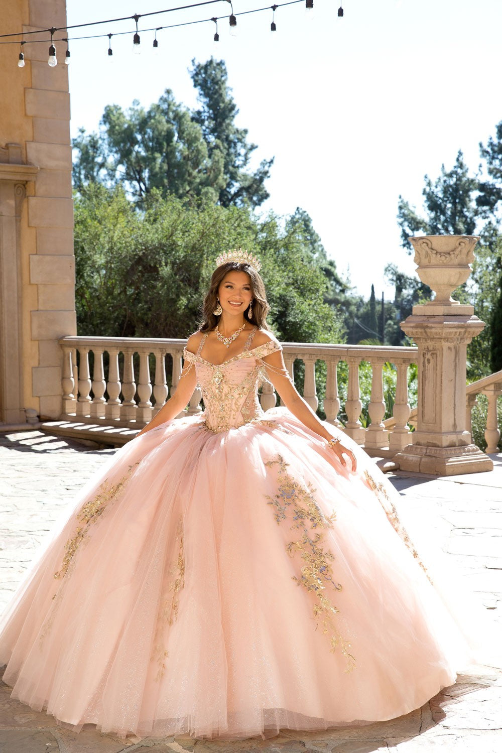 kids ball gown dress with V-neckline, cold shoulder straps, and 3D flower & butterfly appliques in burgundy and emerald green by Elizabeth K GK117 – www.snkdress.com