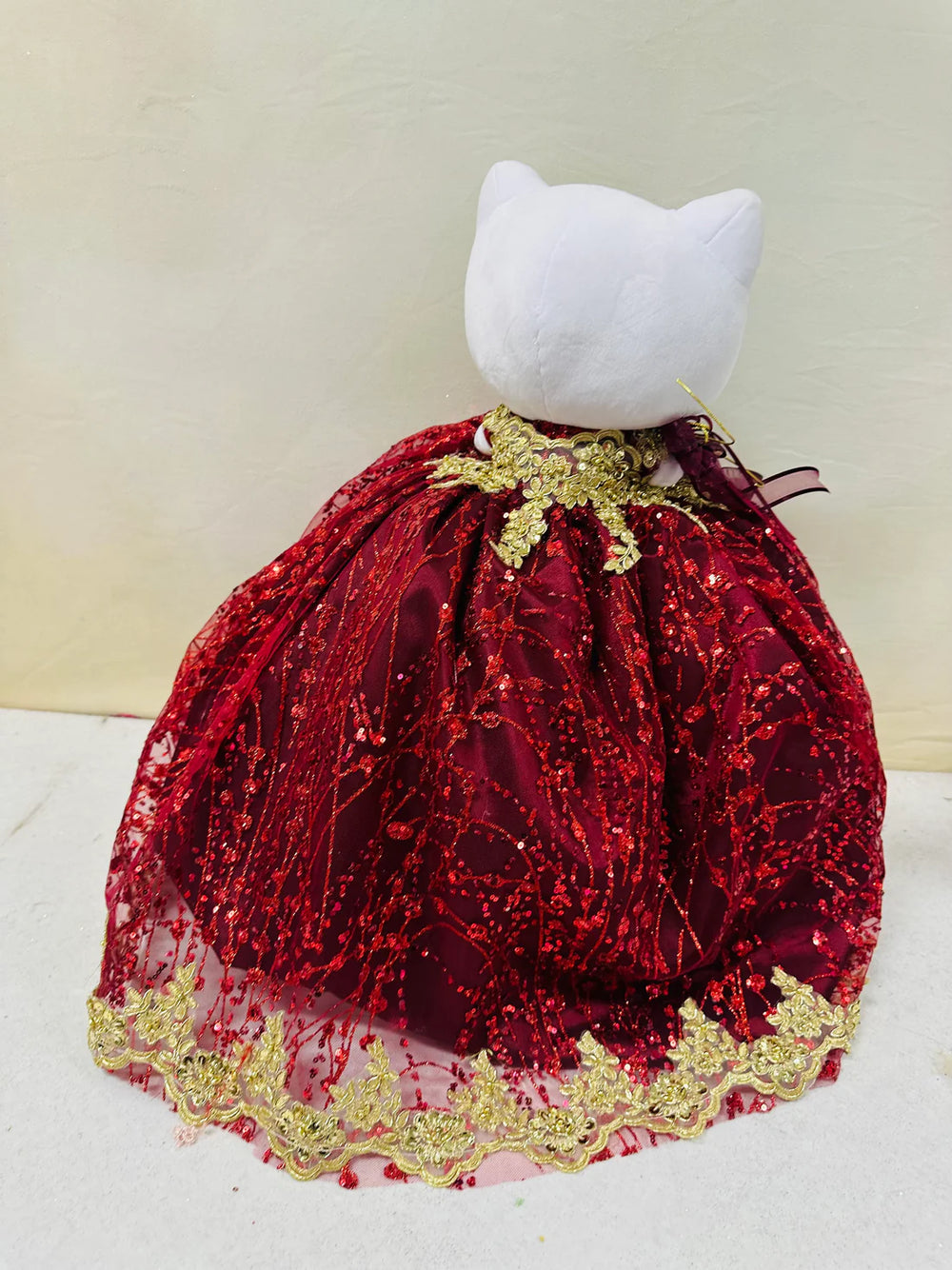 Hello Kitty Quincenera Doll Burgundy goldk,snkdress,wwwsnkdress.com