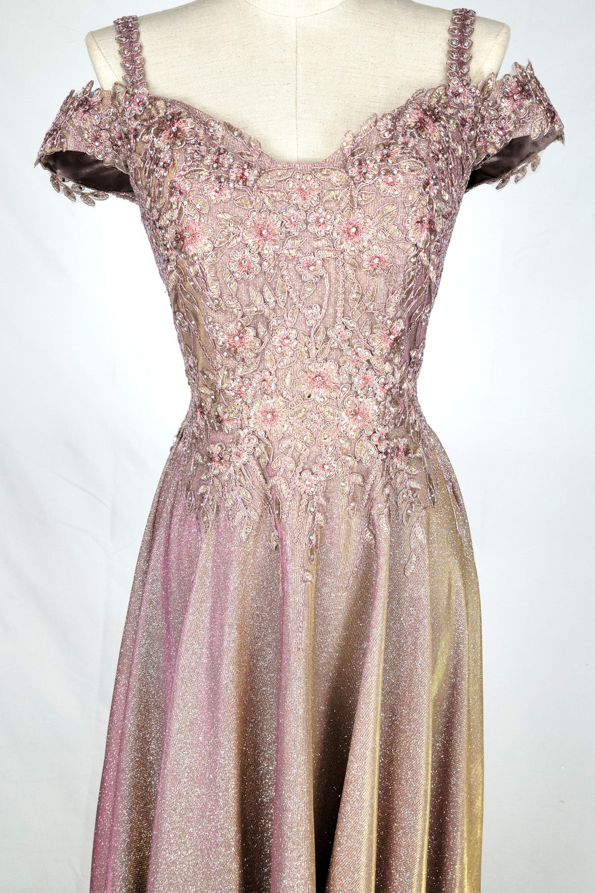 Off-Shoulder Embroidered Evening Dress by Chica J04969