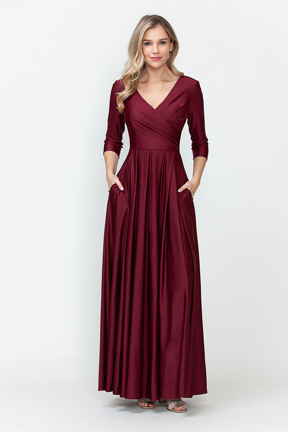 3/4 Sleeve  Flare Dress by Lenovia 5243