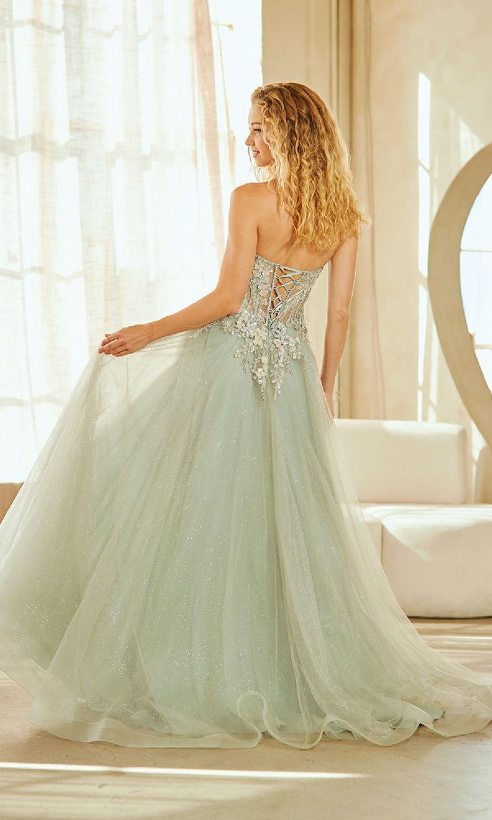 Formal dress in Sage by Amelia Couture style 4062 | www.snkdress.com