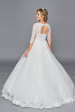 3/4-Sleeve Deep Square Ball Gown Gown by Bridal 43632