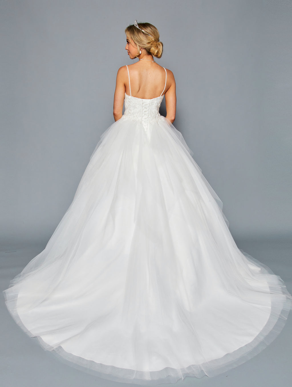 Strappy V-Neck Ball Gown Gown by Bridal 44602