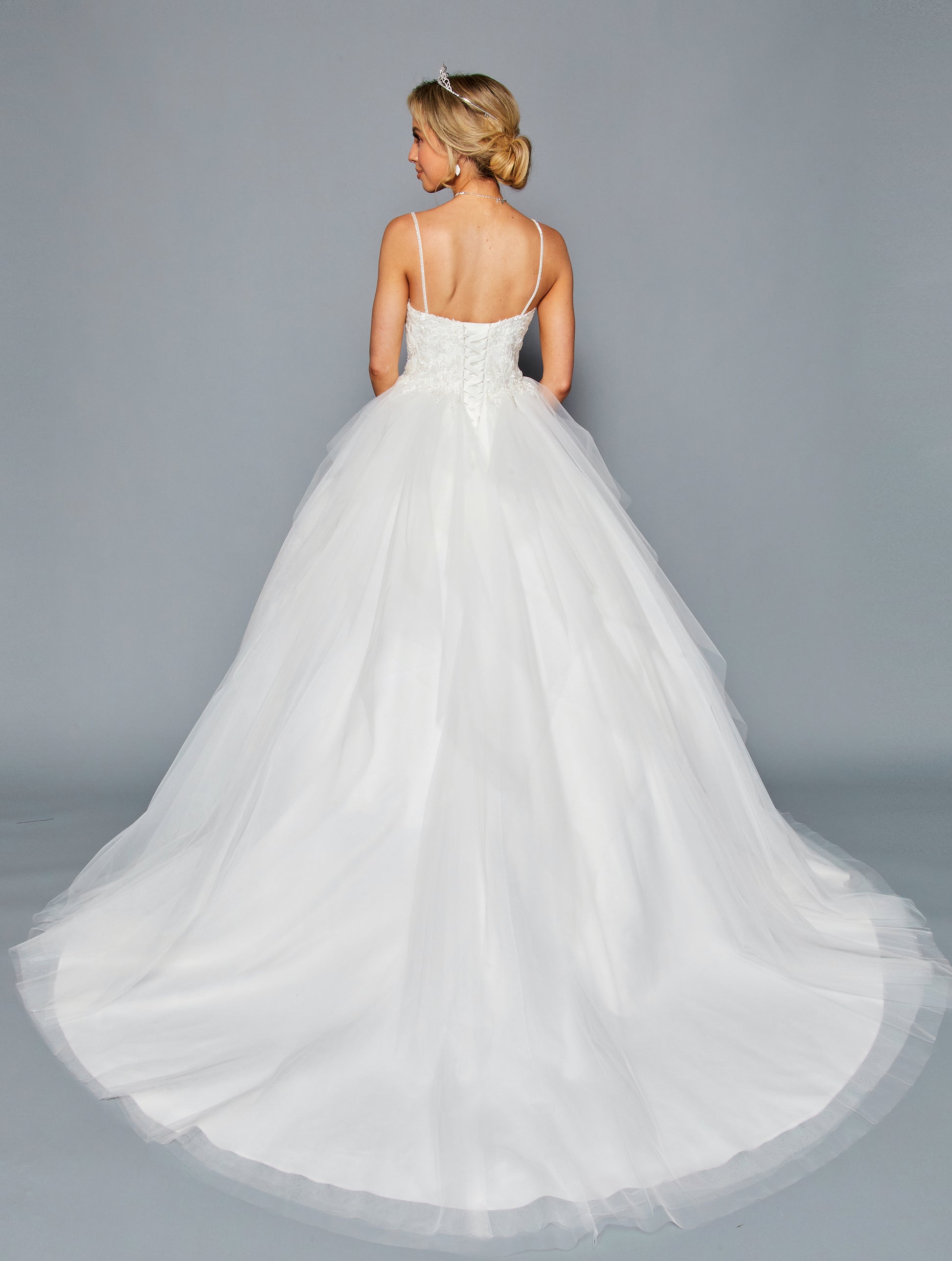 Strappy V-Neck Ball Gown Gown by Bridal 44602