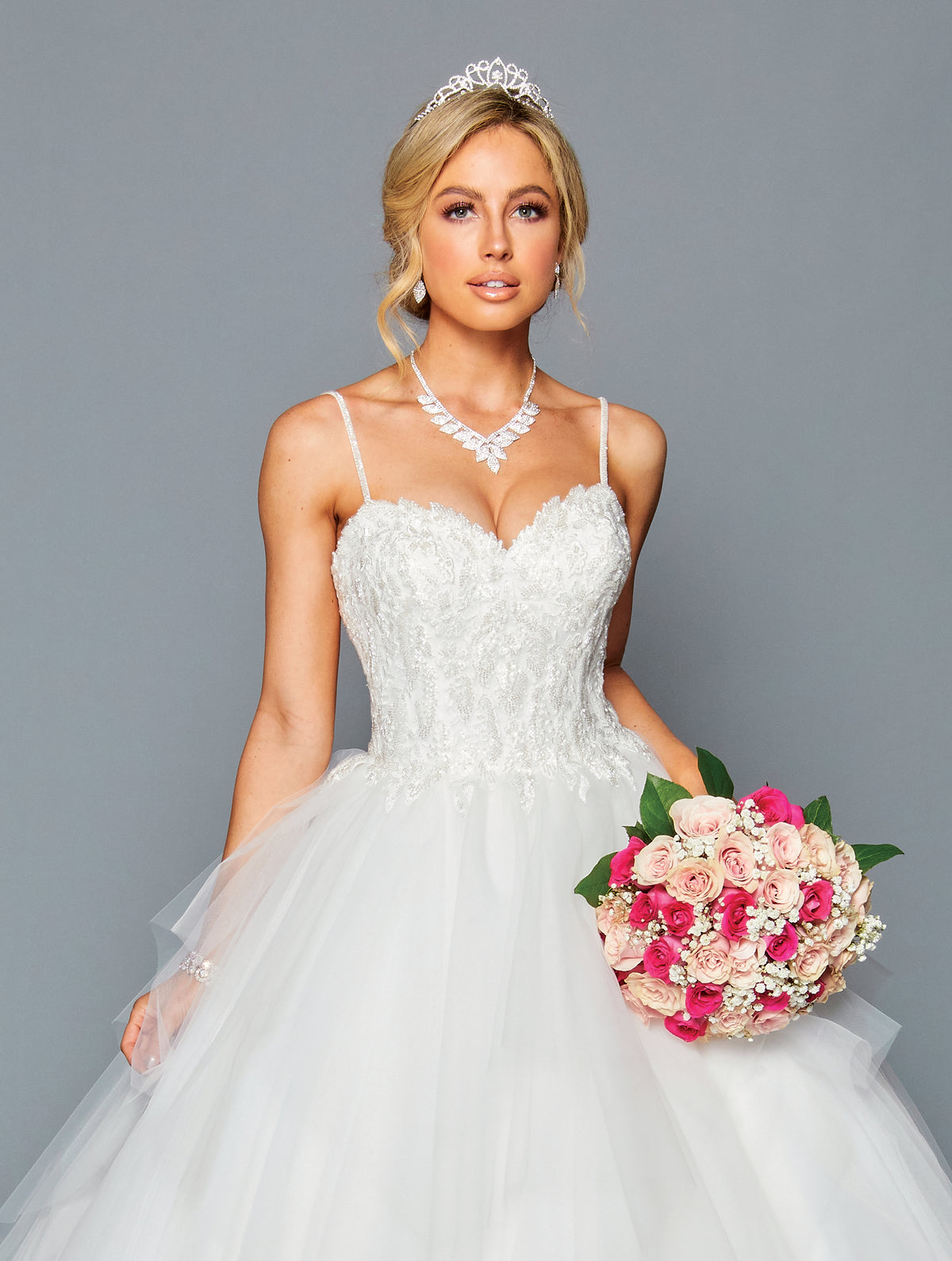 Strappy V-Neck Ball Gown Gown by Bridal 44602