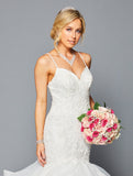 Strappy V-Neck Mermaid Gown by Bridal 44739