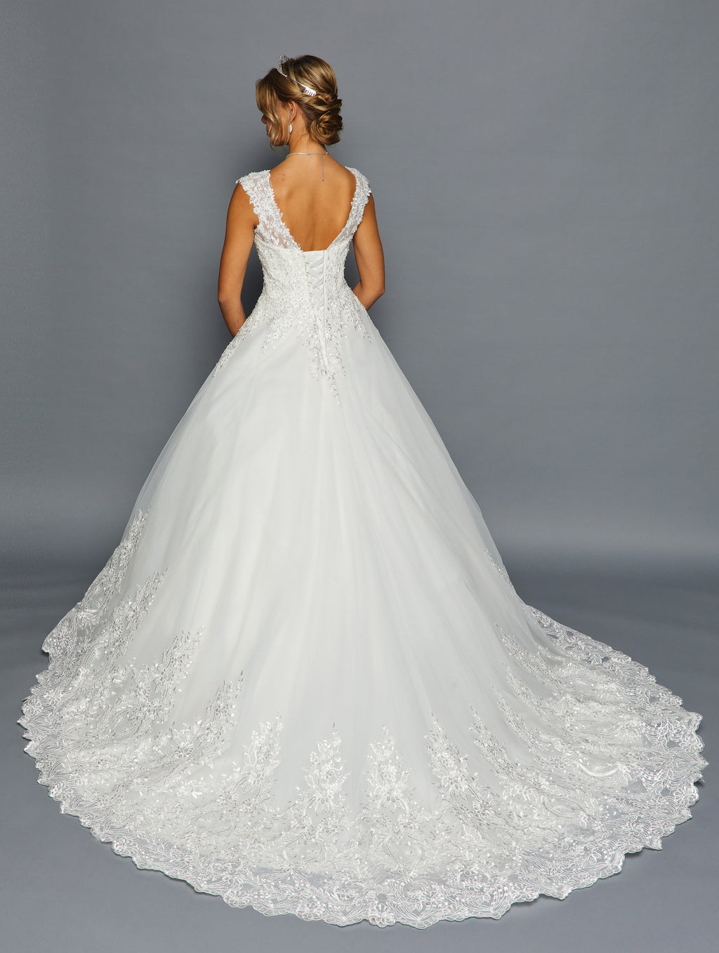 Cap-Sleeve Scoop Neck Ball Gown Gown by Bridal 45672