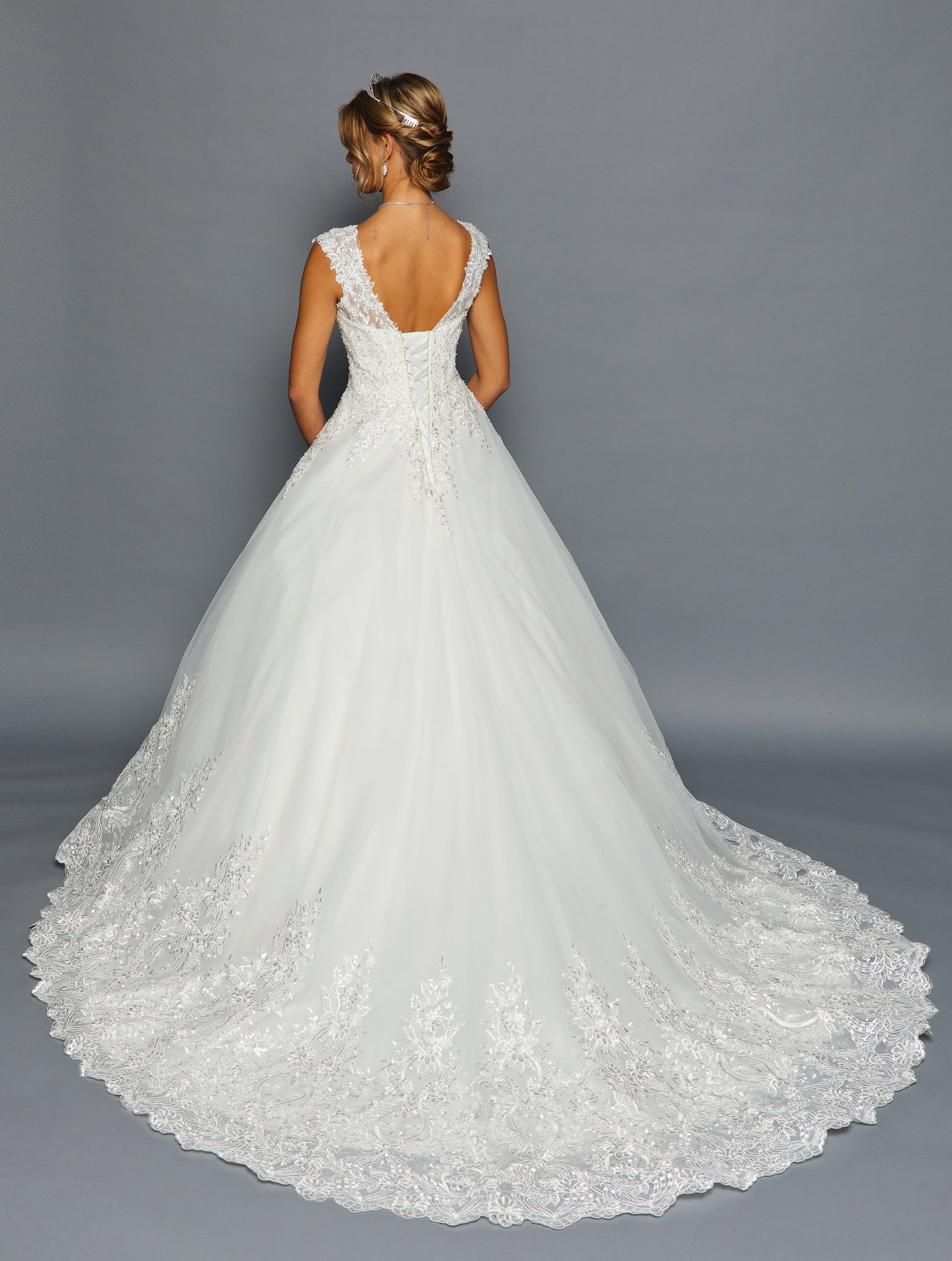 Cap-Sleeve Scoop Neck Ball Gown Gown by Bridal 45672