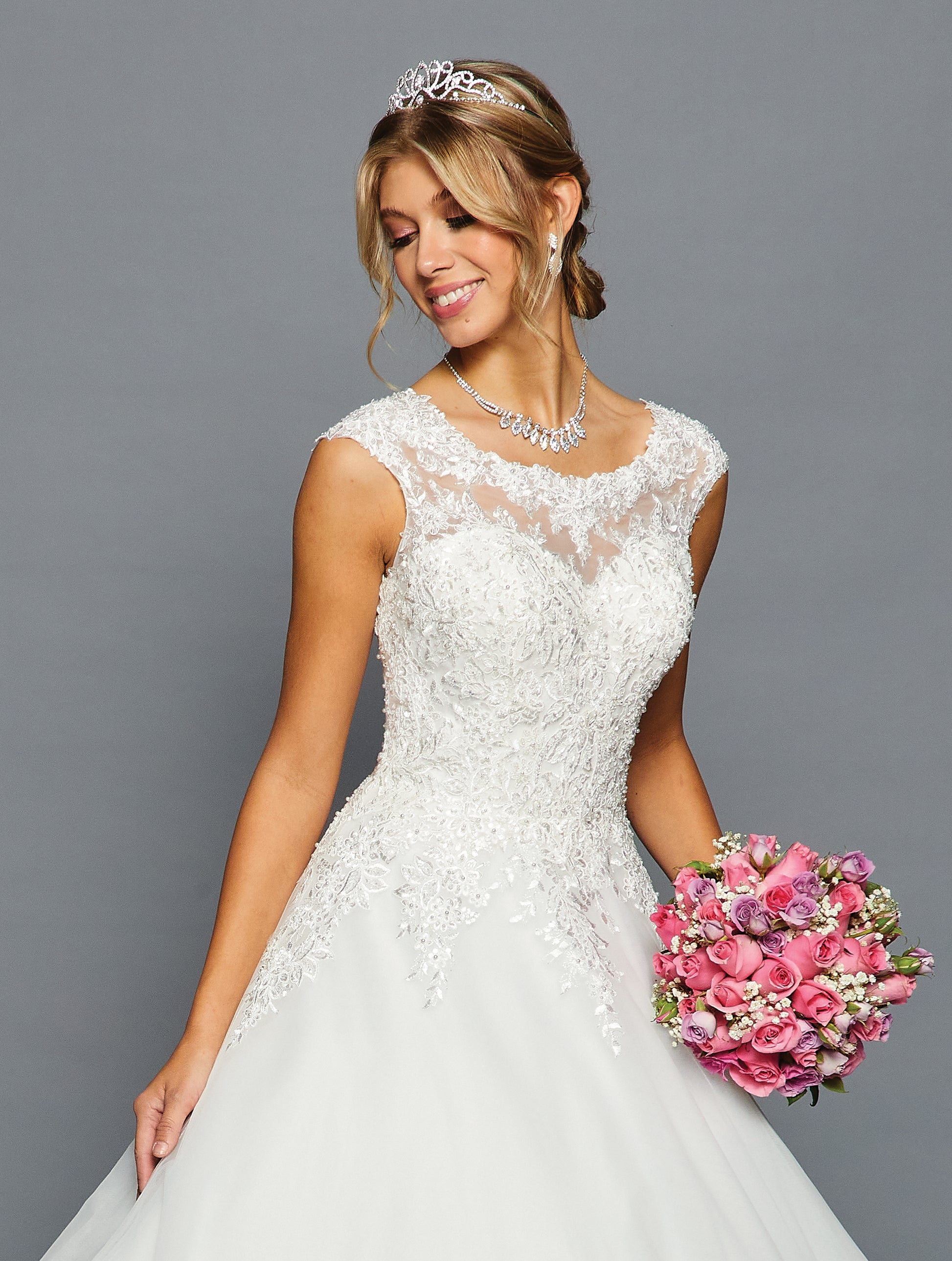 Cap-Sleeve Scoop Neck Ball Gown Gown by Bridal 45672