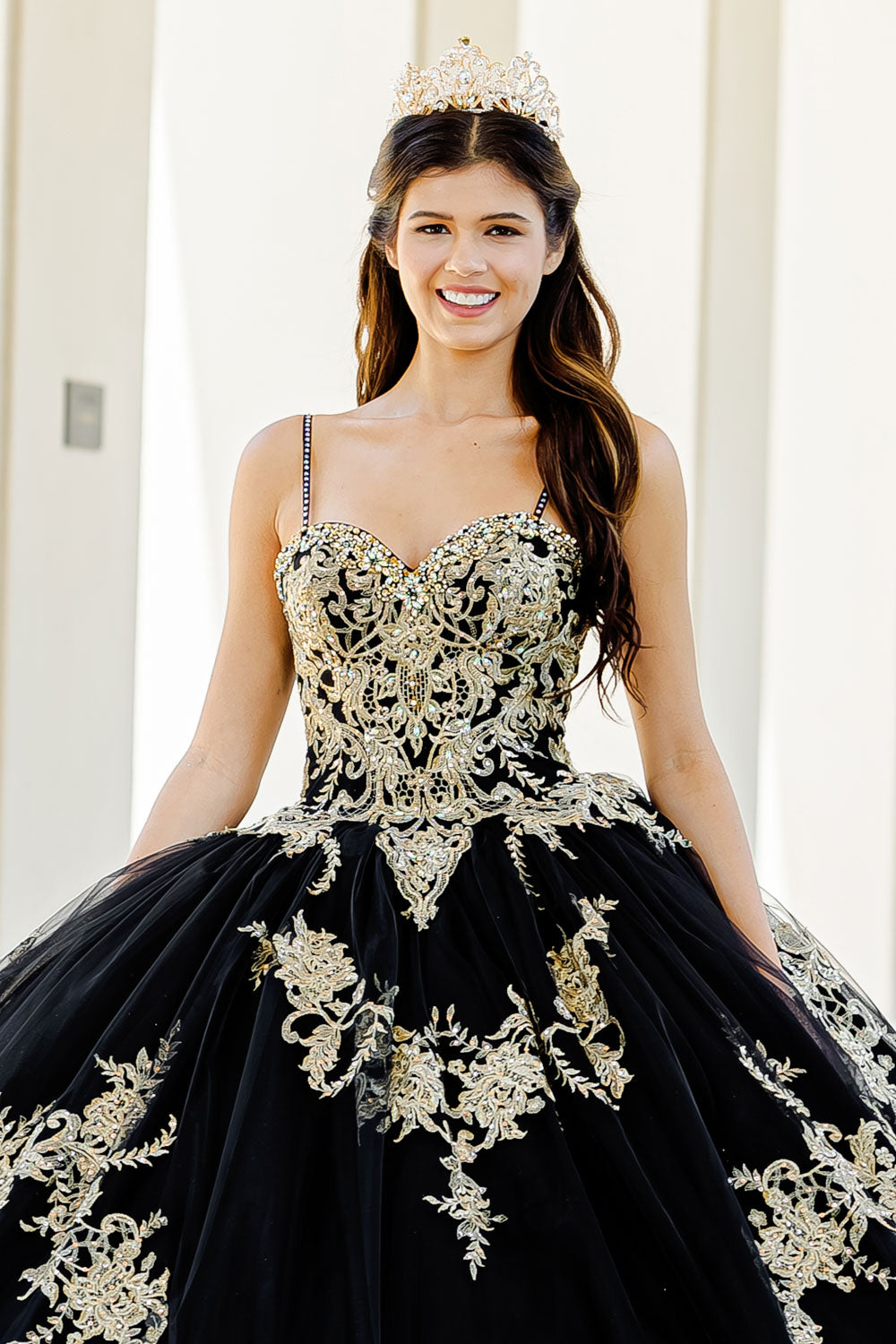 Strapless Quinceañera Dress with Cape by Bella Princess PQ1016