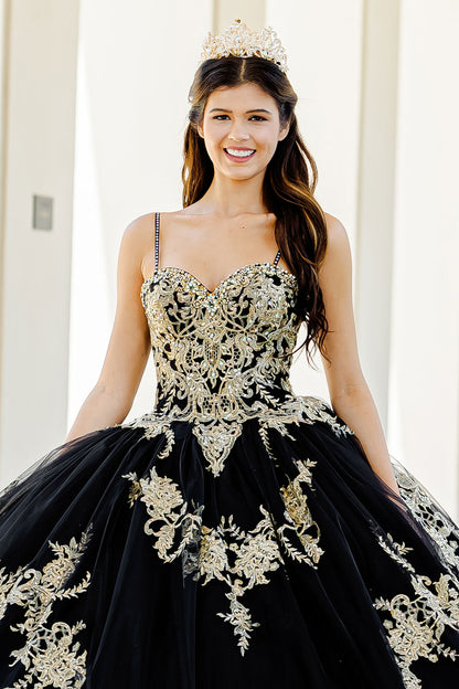 Strapless Quinceañera Dress with Cape by Bella Princess PQ1016