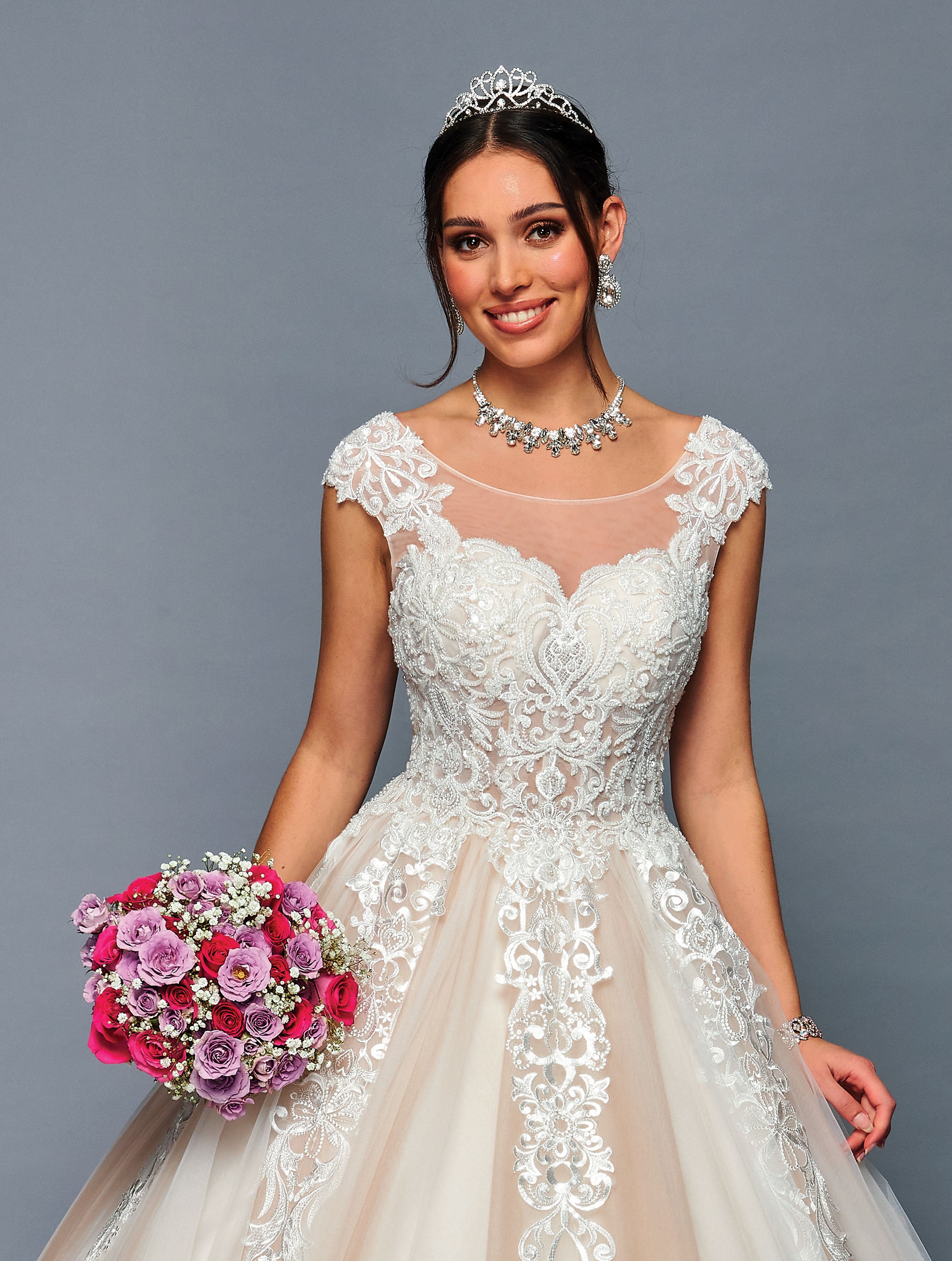 Cap Sleeve Ballgown/A-line  Dress by Bridal 47923