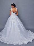 Cap Sleeve Ballgown/A-line  Dress by Bridal 47923