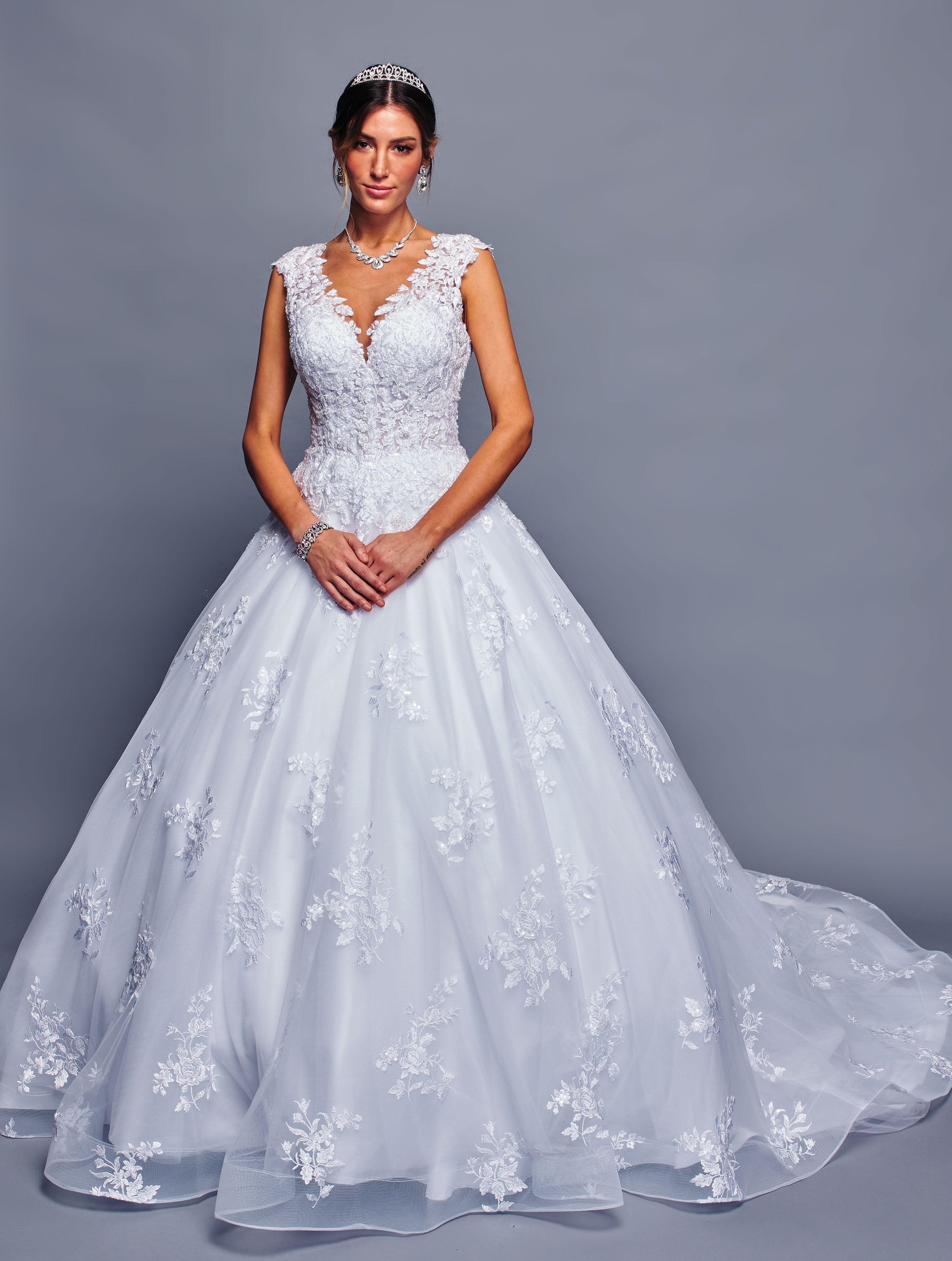 Cap Sleeve Wedding Dress by Bridal 48060