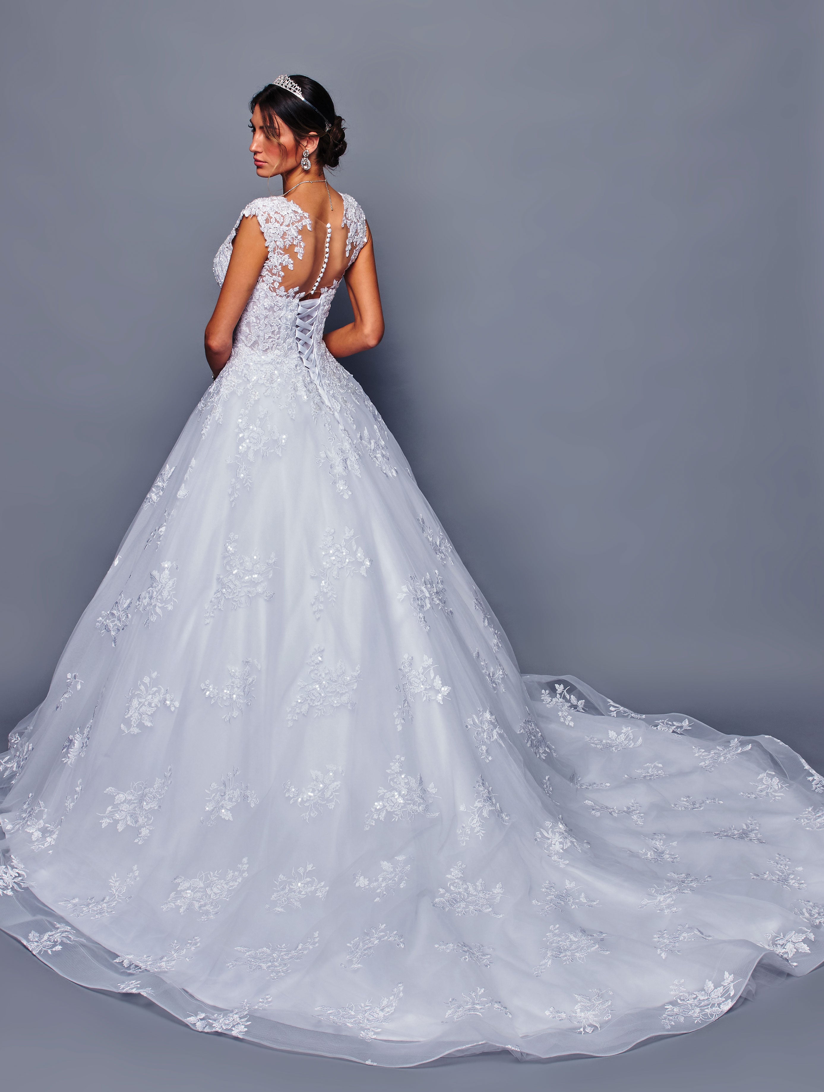 Cap Sleeve Wedding Dress by Bridal 48060