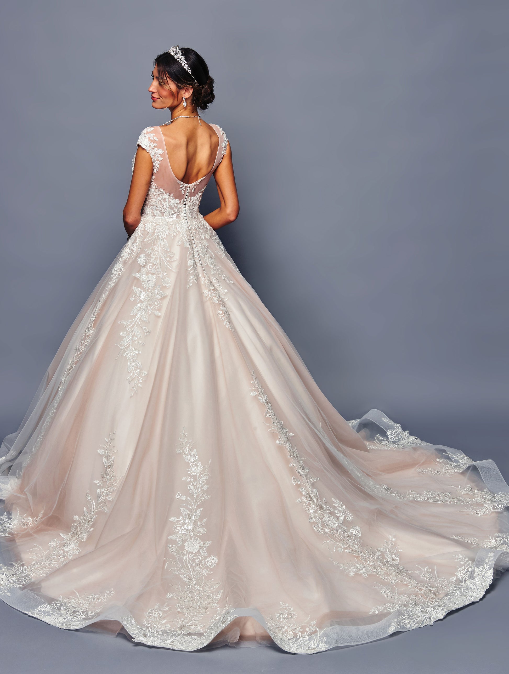 Boat neckline gown by Bridal 48408