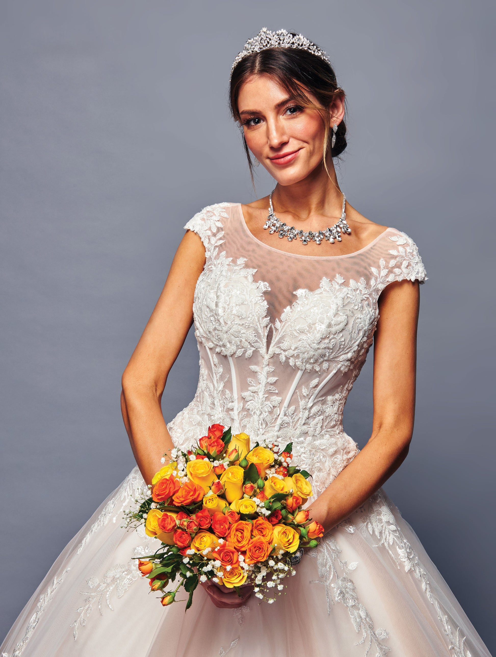 Boat neckline gown by Bridal 48408