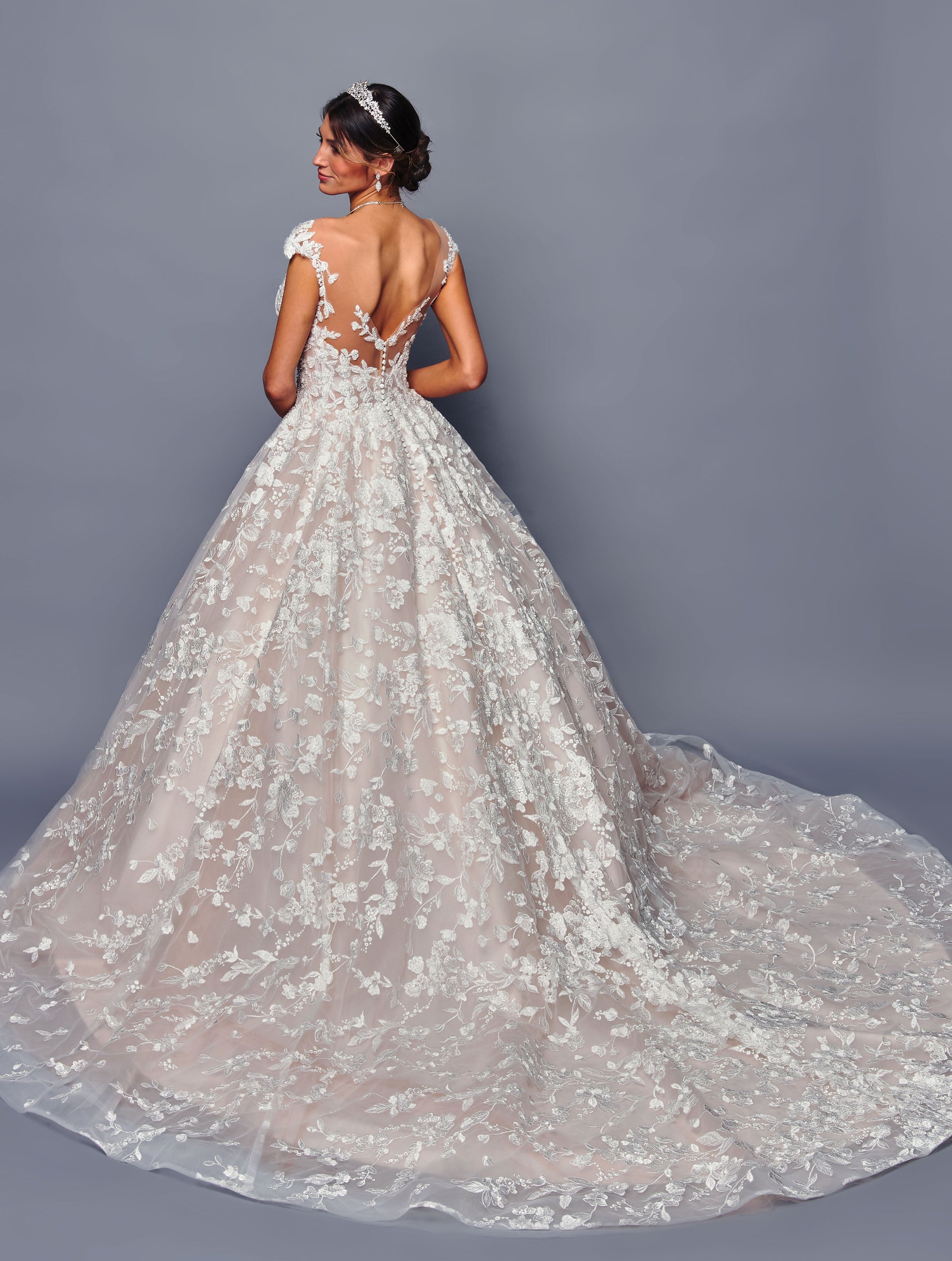 Cap sleeves ball gown  by Bridal 48545
