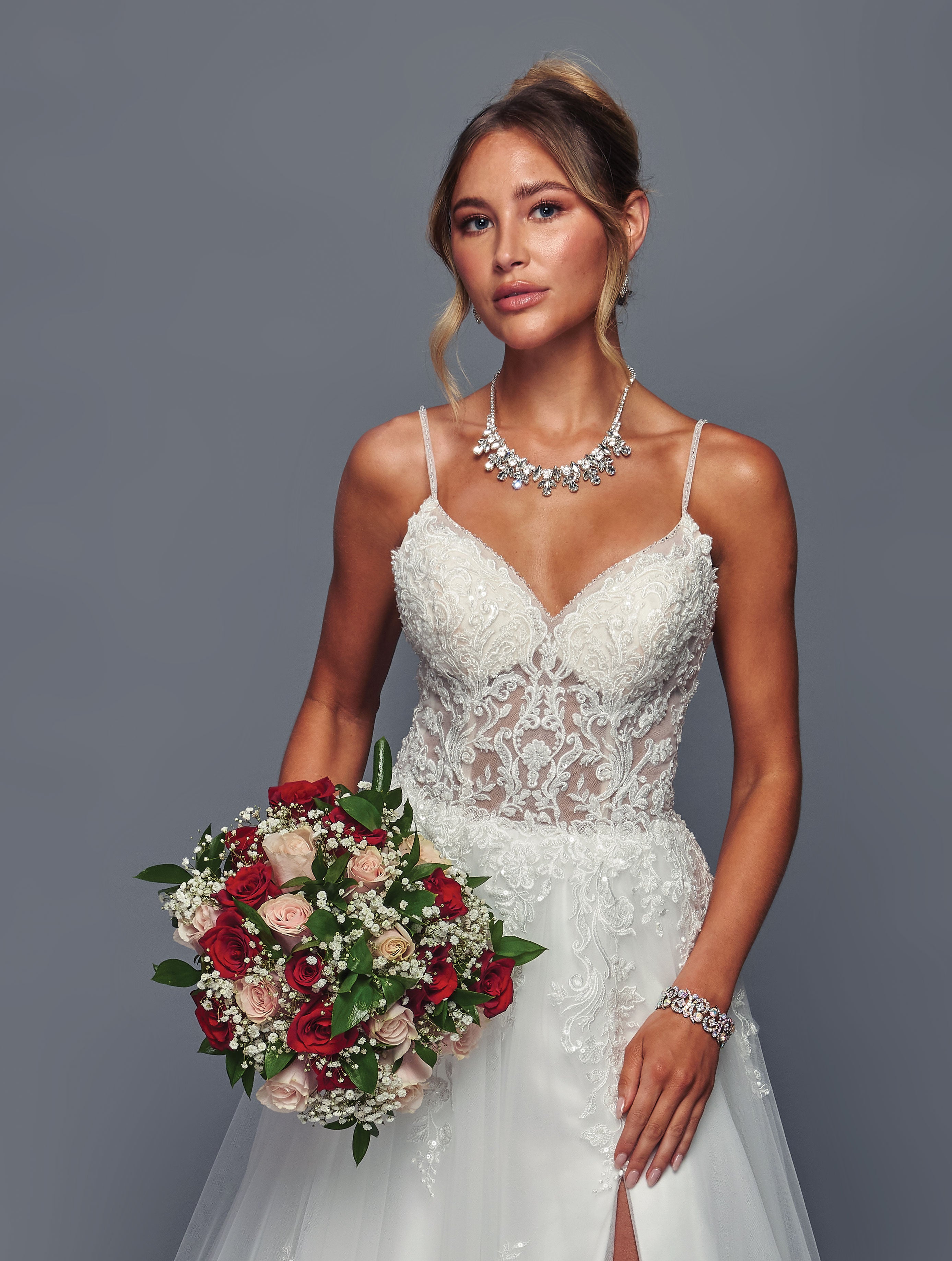 Spagetti Wedding Gown by Bridal 49315