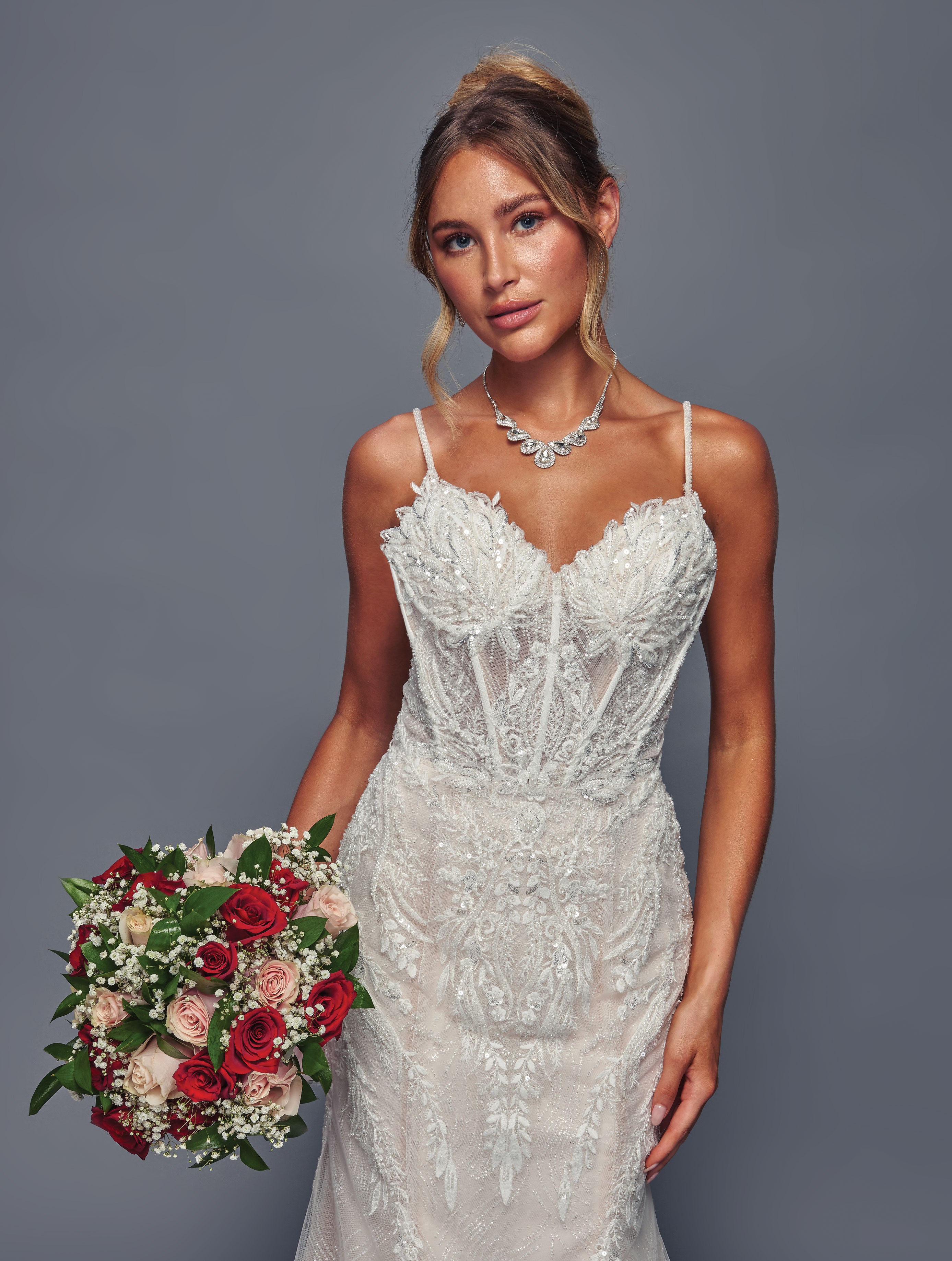 Spagetti Wedding Gown by Bridal 49914