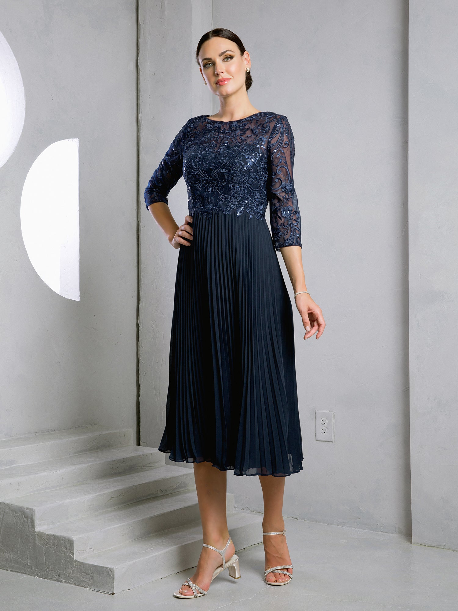 Eva Collection 5285 Navy cocktail dress | www.snkdress.com