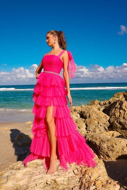 A-line layered ruffled skirt Layered Dresses By Amelia Couture 6125