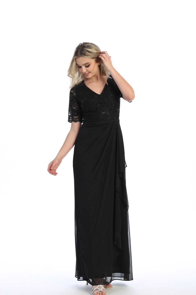 Lace Sequin Evening Gown by Cindy Collection 169259