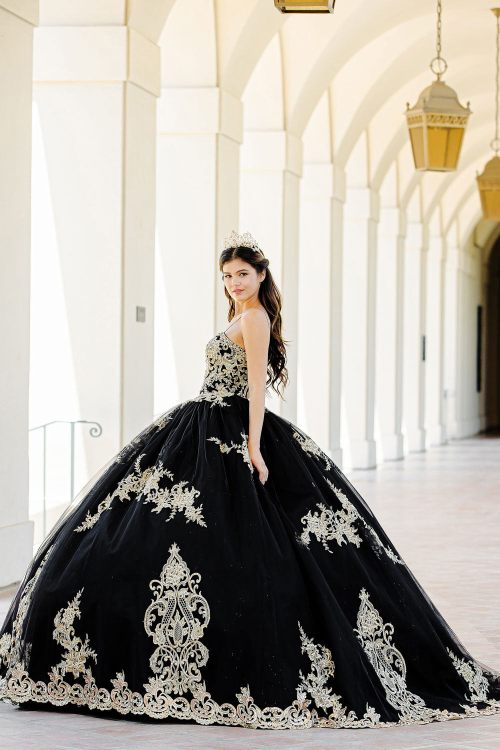 Strapless Quinceañera Dress with Cape by Bella Princess PQ1016