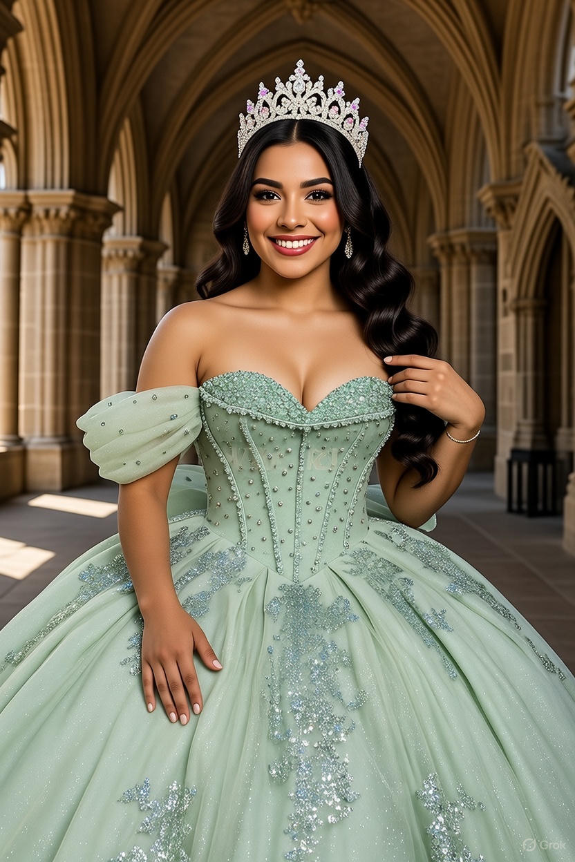 Red Crystal Quinceañera Ball Gown by Royal Collection LP287398