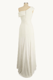 One Shoulder Ruched Gown in White by Ladivine T805