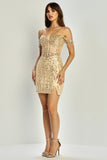 Off the Shoulder Short Sequin Dress by Adora Dress 1067