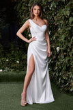Strapless Pleated Tulle Ball Gown in Off White by Divine 7448W
