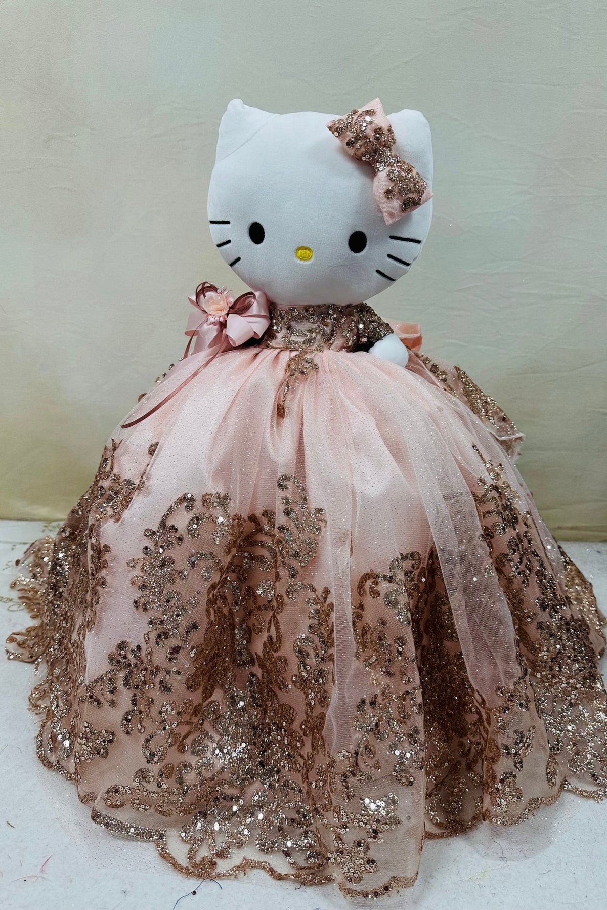 Hello Kitty Quincenera Doll Blush pink rosegold,snkdress,wwwsnkdress.com