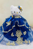Hello Kitty Quincenera Doll  royal /gold snkdress,wwwsnkdress.com