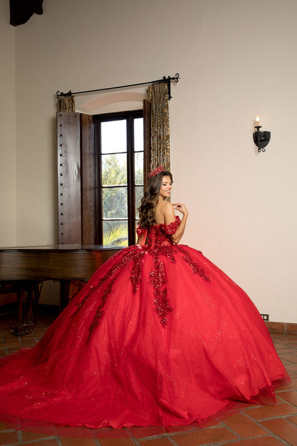 Off-Shoulder Ball gown with Lace by Bella Princess PQ1070