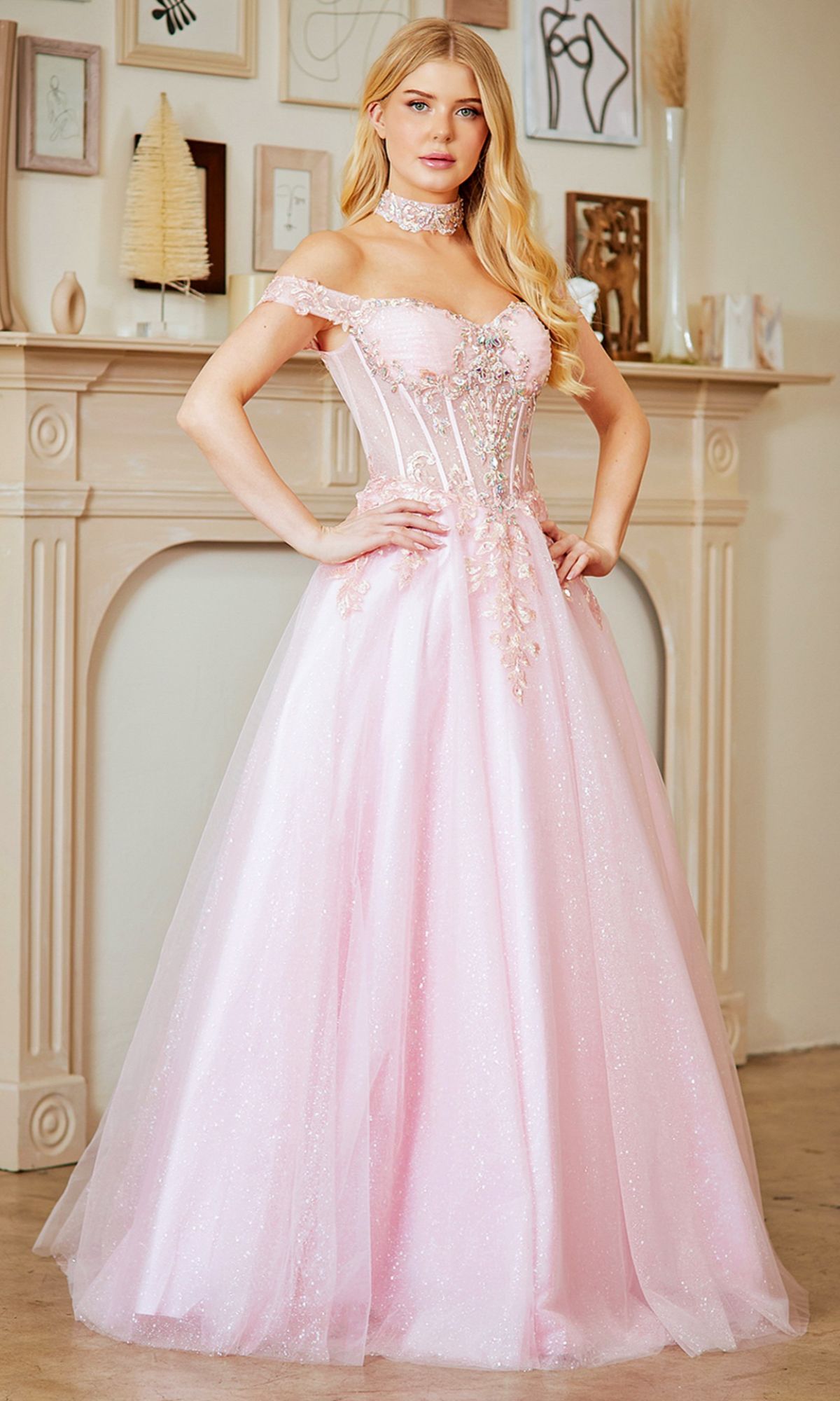 ball gown dress by amelia couture style 8064 Pink | www.snkdress.com