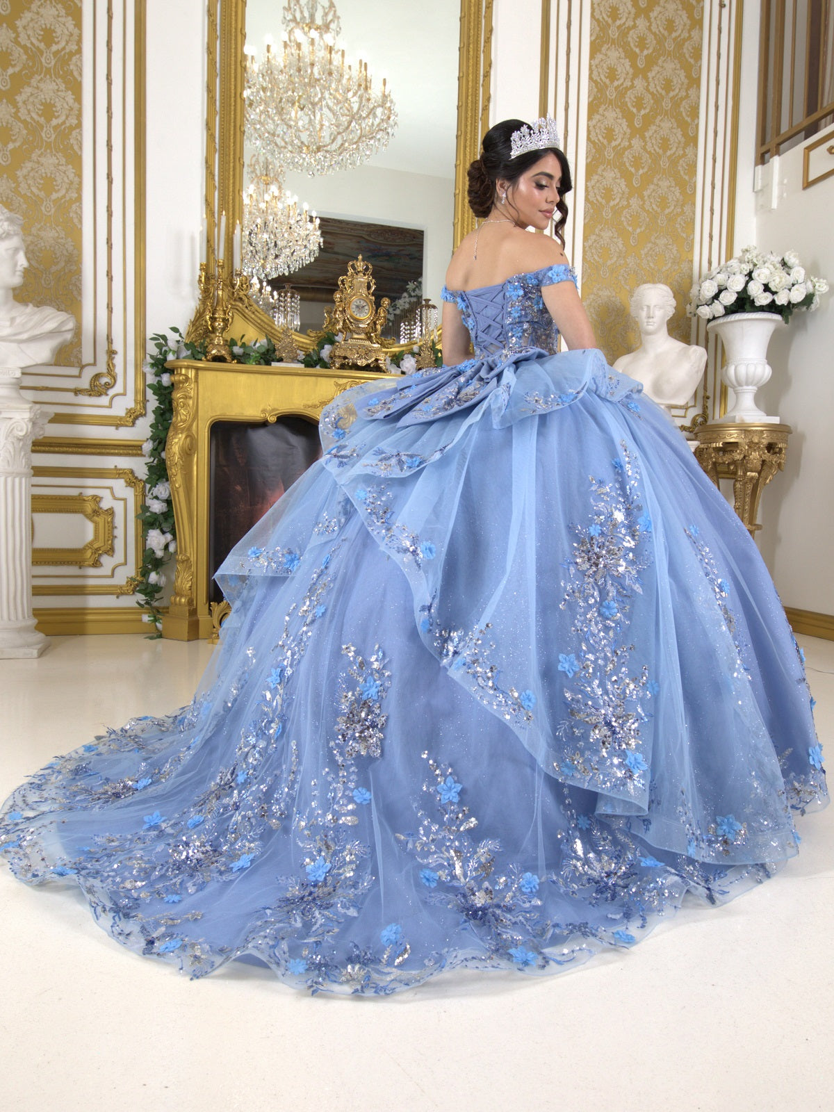 3D Applique Ball Gown by Cinderella Couture 8125J