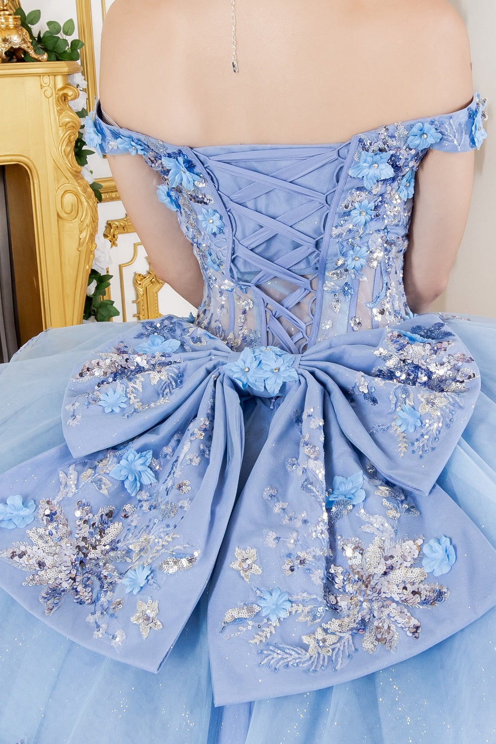 3D Applique Ball Gown by Cinderella Couture 8125J