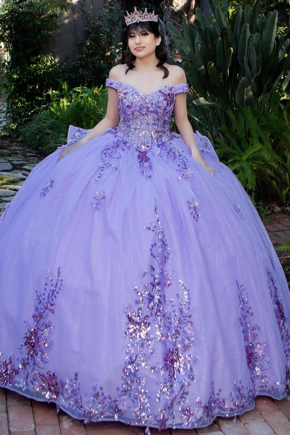 3D Applique Ball Gown by Cinderella Couture 8125J