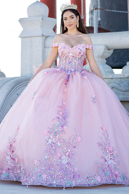 3D Applique Ball Gown by Cinderella Couture 8125J