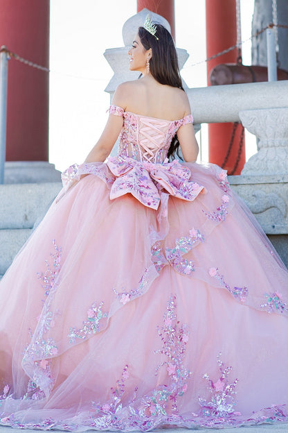 3D Applique Ball Gown by Cinderella Couture 8125J