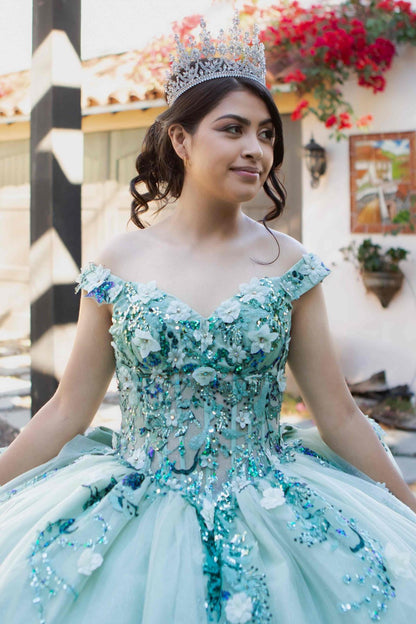 3D Applique Ball Gown by Cinderella Couture 8125J