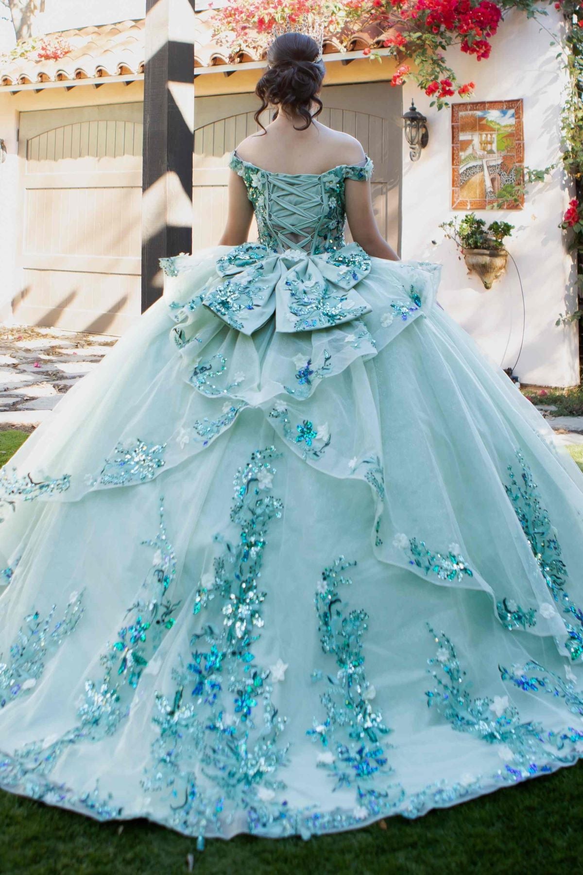 3D Applique Ball Gown by Cinderella Couture 8125J