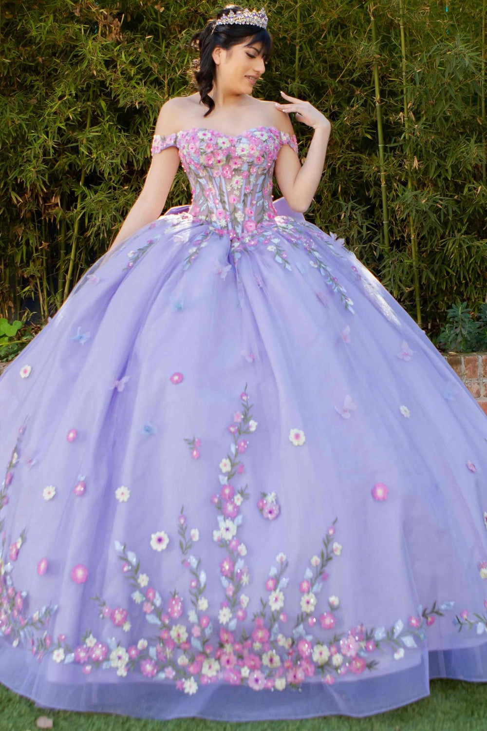 Multicolor Embroidery Quinceanera Dress by Cinderella Couture 8260J